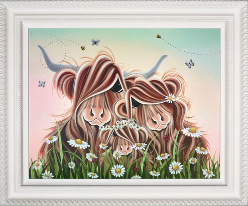 Hazy Daisy by Jennifer Hogwood - Framed Embellished Canvas on Board