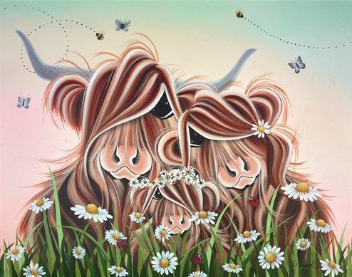 Hazy Daisy by Jennifer Hogwood - Embellished Canvas on Board